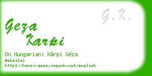 geza karpi business card