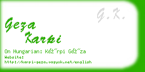 geza karpi business card